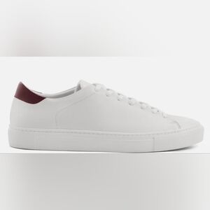 White and Burgundy Men's Sneakers